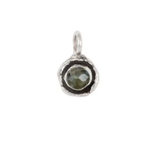 Pyrrha Silver 925 Labradorite Faceted Stone Necklace 16” Chain